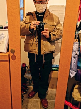 「Llife（ライフ）のLlife HOOP PIERCE（ピアス（片耳用））」を使った、宣さん（メンズ・168cm）の秋コーディネート