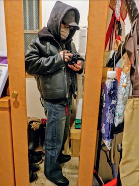 「999.9（フォーナインズ）のアイテム」を使った、宣さん（メンズ・168cm）の冬コーディネート