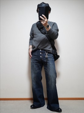 「アイテム（バッグ）」を使った、宣さん（メンズ・168cm・50代）の秋コーディネート