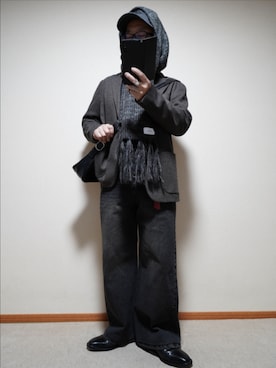 「999.9（フォーナインズ）のアイテム」を使った、宣さん（メンズ・168cm）の冬コーディネート