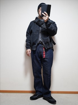 「アイテム（ピアス（片耳用））」を使った、宣さん（メンズ・168cm）の冬コーディネート