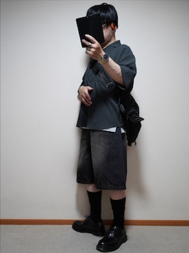 「WYM LIDNM（ウィム バイ リドム）のアイテム（アクセサリー）」を使った、宣さん（メンズ・168cm）の夏コーディネート