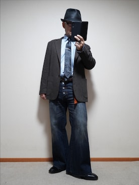 「アイテム（ピアス（片耳用））」を使った、宣さん（メンズ・168cm）の冬コーディネート