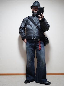 「アイテム（ドレスシューズ）」を使った、宣さん（メンズ・168cm）の冬コーディネート