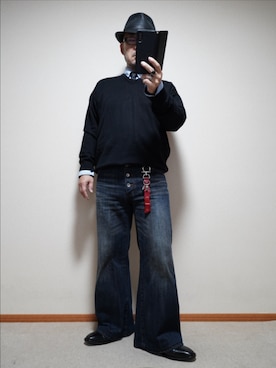 「アイテム（キーケース/キーアクセサリー）」を使った、宣さん（メンズ・168cm）の冬コーディネート