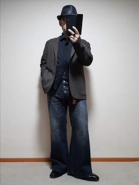 「アイテム（ピアス（片耳用））」を使った、宣さん（メンズ・168cm）の冬コーディネート