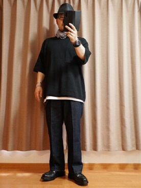 「black」｜「アイテム（腕時計）」を使った、宣さん（メンズ・168cm）の夏コーディネート