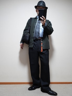 「アイテム（ピアス（片耳用））」を使った、宣さん（メンズ・168cm）の秋コーディネート