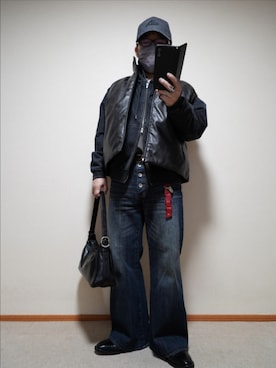 「999.9（フォーナインズ）のアイテム」を使った、宣さん（メンズ・168cm）の冬コーディネート