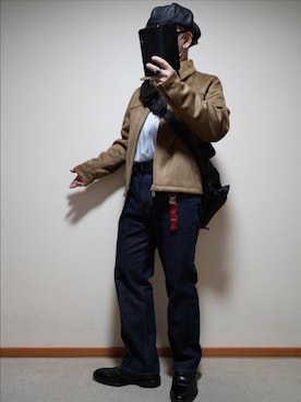 「アイテム（キャスケット）」を使った、宣さん（メンズ・168cm）の春コーディネート