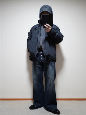 「999.9（フォーナインズ）のアイテム」を使った、宣さん（メンズ・168cm）の冬コーディネート