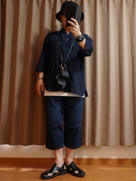 「Blue Standard （ブルースタンダード）のアイテム」を使った、宣さん（メンズ・168cm）の夏コーディネート