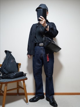 「no brand（ノーブランド）のアイテム（帽子）」を使った、宣さん（メンズ・168cm）の秋コーディネート