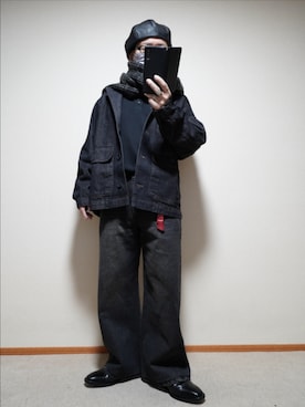 「アイテム（キャスケット）」を使った、宣さん（メンズ・168cm）の冬コーディネート