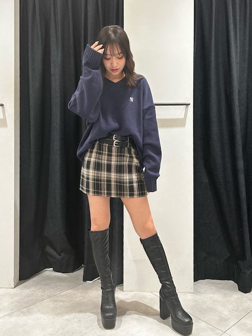 レイチェルコーミー　スカート 楽天市場】ベルト付きチェーンプリーツチェックミニスカート原宿