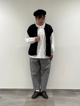 「サマンサモスモス」｜「アイテム（ハンチング/ベレー帽）」を使った、かもし🦆さん（レディース・160cm）の冬コーディネート