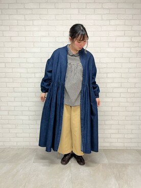 「サマンサモスモス」｜「アイテム（シャツワンピース）」を使った、かもし🦆さん（レディース・160cm）の冬コーディネート