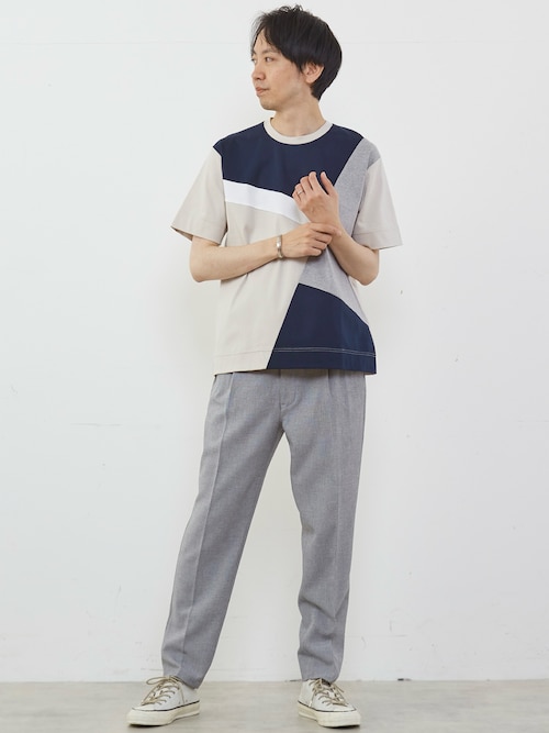 MEN'S MELROSE スラックス メランジピケリラックステーパード