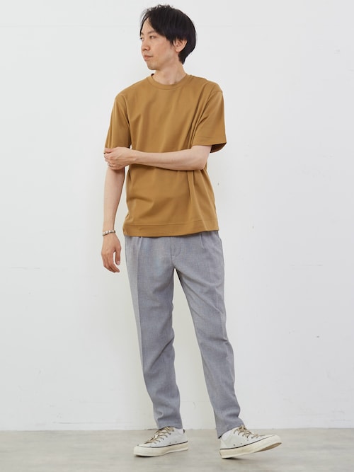 セール】メランジピケリラックステーパードトラウザース（スラックス