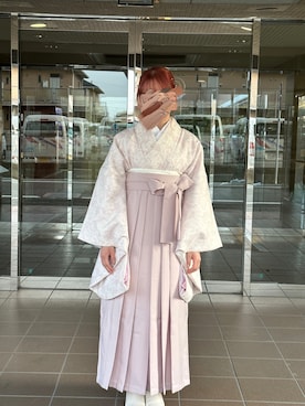 「袴」｜「アイテム（水着/着物・浴衣）」を使った、airi150cmさん（レディース・150cm）の春コーディネート