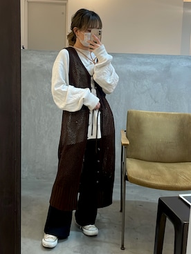 「cepo（セポ）のアイテム（その他トップス、ブラウン系）」を使った、ﾐ🐖さん（レディース・146cm）の冬コーディネート