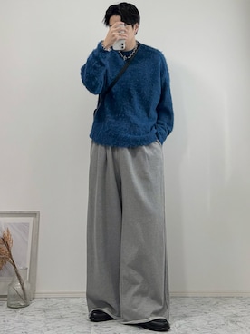 「アイテム（スウェットパンツ）」を使った、YUHEIさん（メンズ・178cm）の秋コーディネート