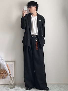 「SINSS（シンス）のアイテム（アクセサリー）」を使った、YUHEIさん（メンズ・178cm）の秋コーディネート