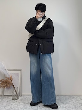 「アイテム（バッグ）」を使った、YUHEIさん（メンズ・178cm）の冬コーディネート