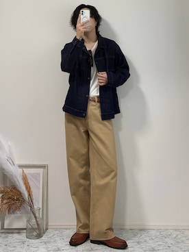 「LASSU&FRISS（ラスアンドフリス）のクラシックローファー（ローファー、ブラウン系）」を使った、YUHEIさん（メンズ・178cm）の秋コーディネート