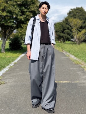 「アイテム（ドレスシューズ）」を使った、YUHEIさん（メンズ・178cm）の秋コーディネート