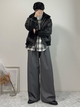 「アイテム（ブルゾン）」を使った、YUHEIさん（メンズ・178cm・20代）の秋コーディネート