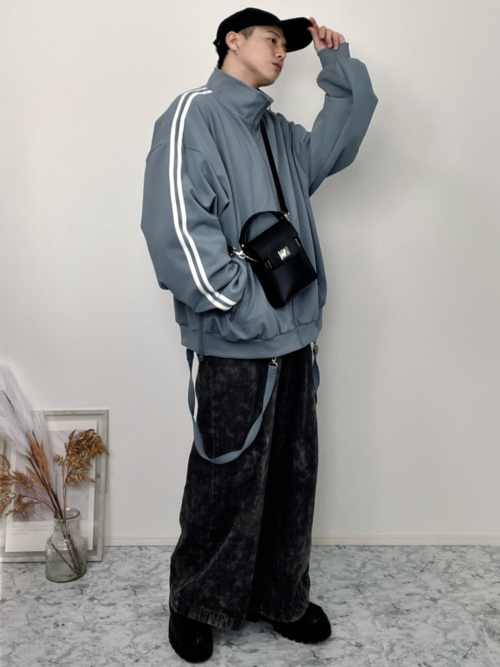 Lill 袖バルーン ルーズシルエット トラックジャケット XL ブラック 