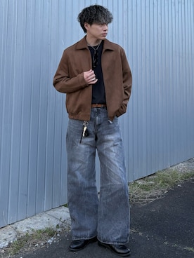 「LASSU&FRISS（ラスアンドフリス）のクラシックローファー（ローファー、ブラック系）」を使った、YUHEIさん（メンズ・178cm）の春コーディネート