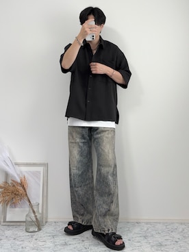 「アイテム（バングル/リストバンド）」を使った、YUHEIさん（メンズ・178cm）の夏コーディネート