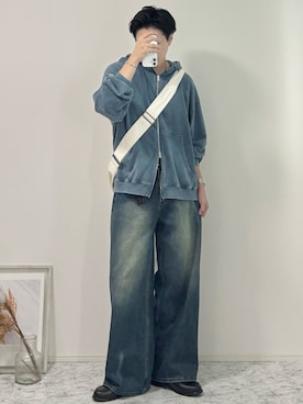 「アイテム（バングル/リストバンド）」を使った、YUHEIさん（メンズ・178cm）の秋コーディネート