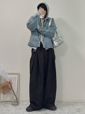 「アイテム（デニムジャケット）」を使った、YUHEIさん（メンズ・178cm）の秋コーディネート