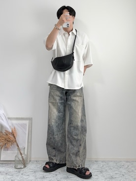 「アイテム（サンダル）」を使った、YUHEIさん（メンズ・178cm）の夏コーディネート