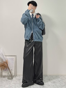 「アイテム（キーホルダー）」を使った、YUHEIさん（メンズ・178cm）の冬コーディネート