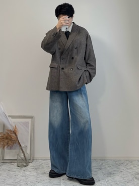 「CALLNE（カルネ）のアイテム」を使った、YUHEIさん（メンズ・178cm）の冬コーディネート