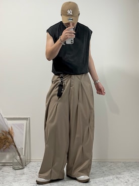 「アイテム（スラックス）」を使った、YUHEIさん（メンズ・178cm・20代）の夏コーディネート