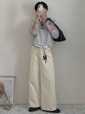 「アイテム（ピアス（片耳用））」を使った、YUHEIさん（メンズ・178cm）の春コーディネート