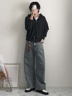 「GU（ジーユー）のアイテム（パンツ）」を使った、YUHEIさん（メンズ・178cm）の秋コーディネート