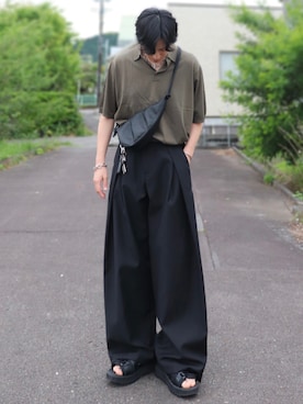 「アイテム（ポロシャツ）」を使った、YUHEIさん（メンズ・178cm）の秋コーディネート
