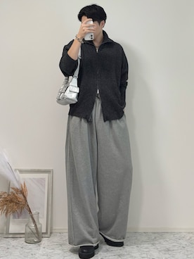 「アイテム（スウェットパンツ）」を使った、YUHEIさん（メンズ・178cm）の秋コーディネート