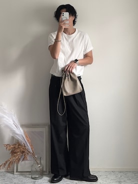 「UNIQLO（ユニクロ）のアイテム（スラックス）」を使った、YUHEIさん（メンズ・178cm）の秋コーディネート