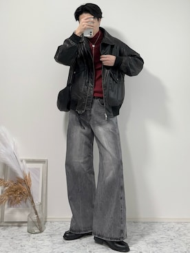 「アイテム（ローファー）」を使った、YUHEIさん（メンズ・178cm）の冬コーディネート