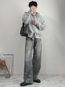 「アイテム（パーカー）」を使った、YUHEIさん（メンズ・178cm）の秋コーディネート