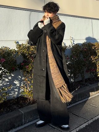 「LASSU&FRISS(ラスアンドフリス)のクラシックローファー(ローファー)」を使った、YUHEIさん(メンズ・178cm)の冬コーディネート