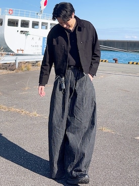 「アイテム（ウォレットチェーン）」を使った、YUHEIさん（メンズ・178cm）の冬コーディネート