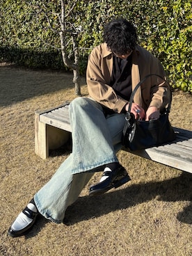 「GU（ジーユー）のアイテム（ジャケット/アウター）」を使った、YUHEIさん（メンズ・178cm）の春コーディネート